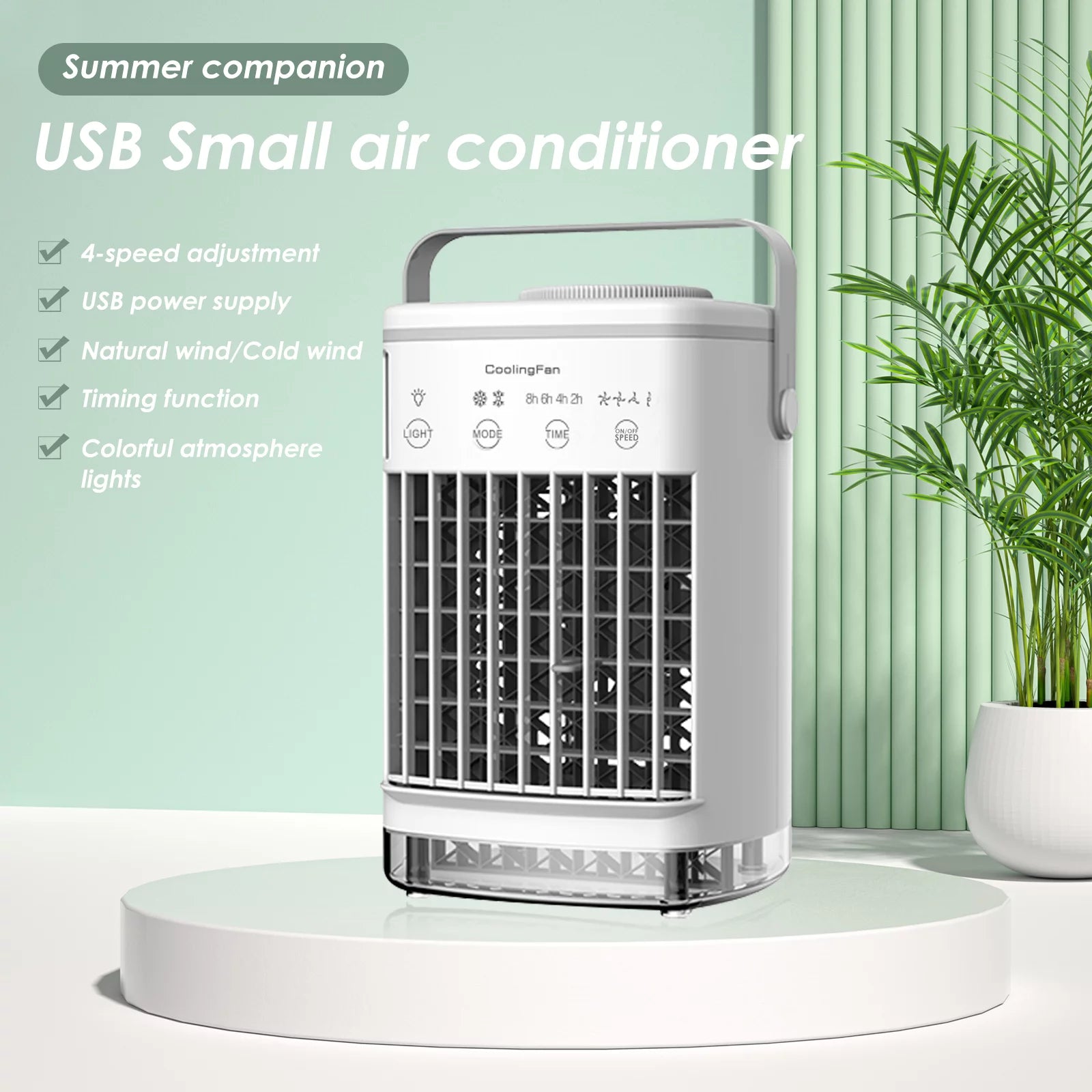 Paddsun Portable Air Conditioner Cooling Fan, Evaporative Air Cooler with Timer J7435