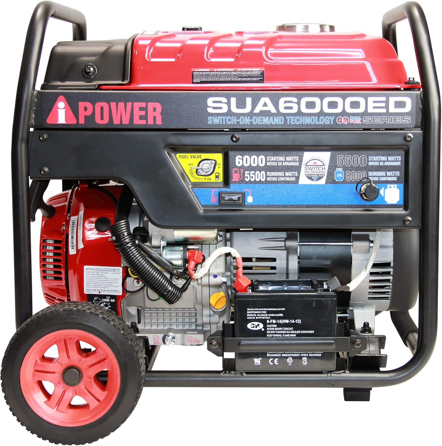 A-iPower SUA6000ED 6000 Watt Portable Generator Gas & Propane Powered Electric Start W3096