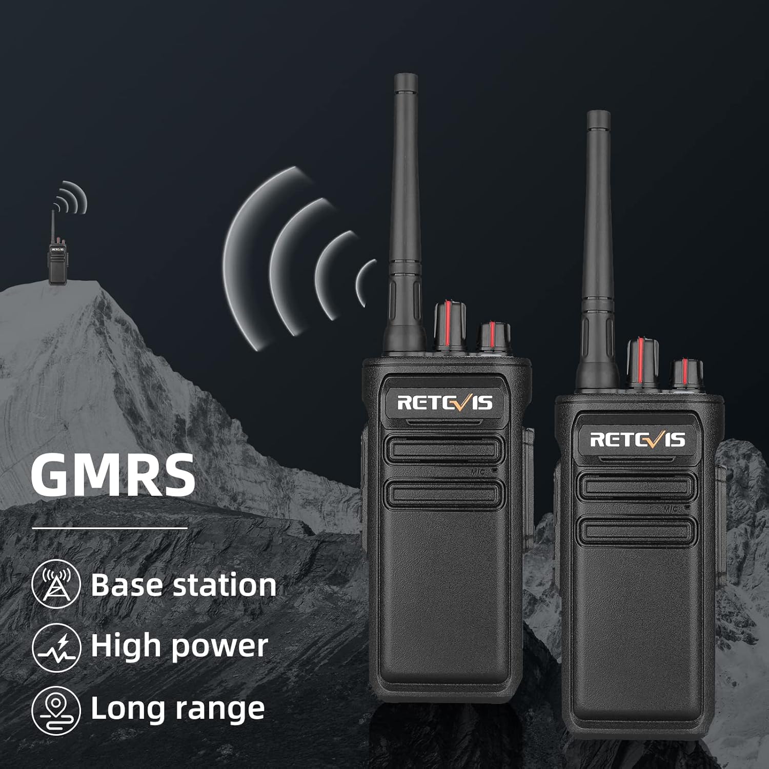 Retevis RB23 Two Way Radios 5 Watt IP67 Waterproof with Shoulder Mic (4 Pack) C893565