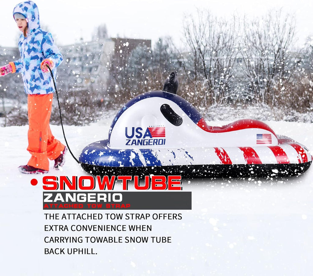 Heavy Duty Inflatable Snow Tube Sled for Kids and Adults, 2 Pack P4810