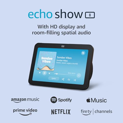 Amazon Echo Show 8 Glacier White with Spatial Audio and Alexa V426
