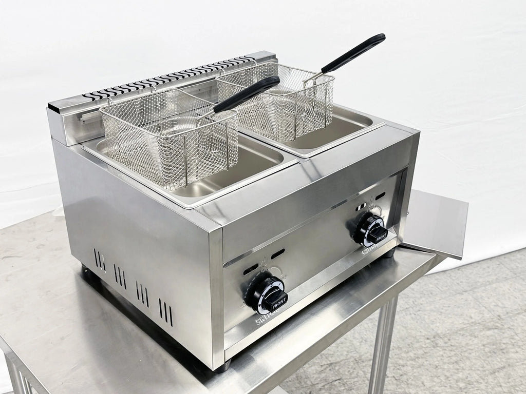 Commercial Countertop Double Deep Fryer 7 Gallon Q159