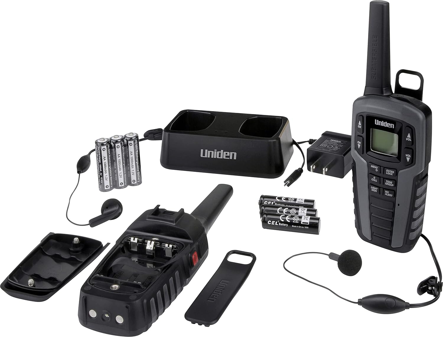 Uniden SX507-2CKHS Two-Way Radio Walkie Talkies with Dual Charging Cradle, Waterproof, 22 Channels U73496