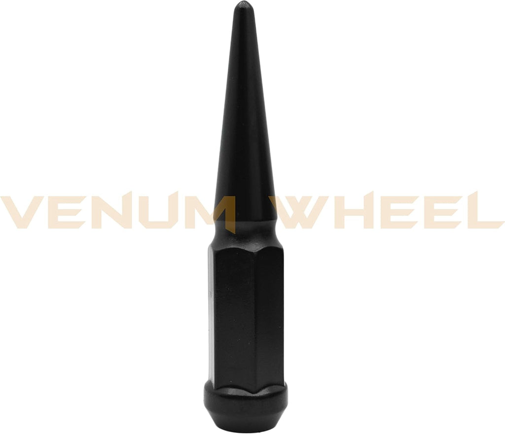 Venum 20 Pc 1/2"-20 Black Solid Spike Metal Lug Nuts with Key U9869