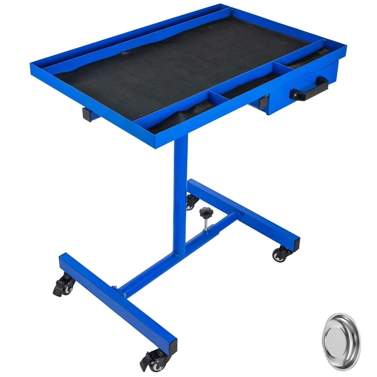 VEVOR Rolling Tool Table 220 LBS Capacity Tear Down Tray 29x20 Inch Mobile Work Table 4 Swivel Wheels Adjustable Height and Width with Drawer - Shop Hardware Tools Online Store