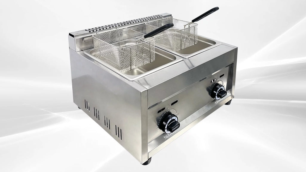 Commercial Countertop Double Deep Fryer 7 Gallon Q159