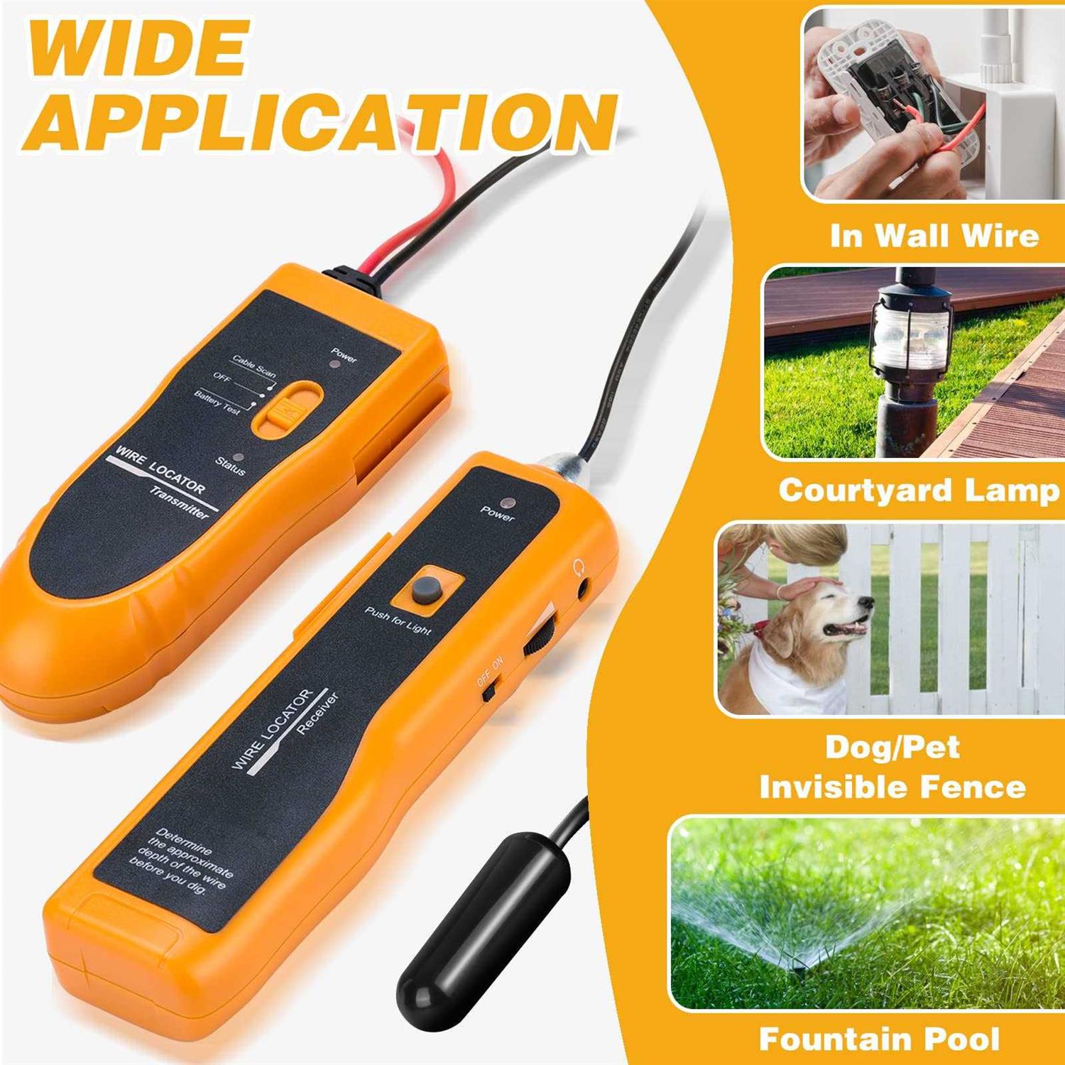 Underground Wire Cable Locator for Dog Fence Broken Wire Detector F8852