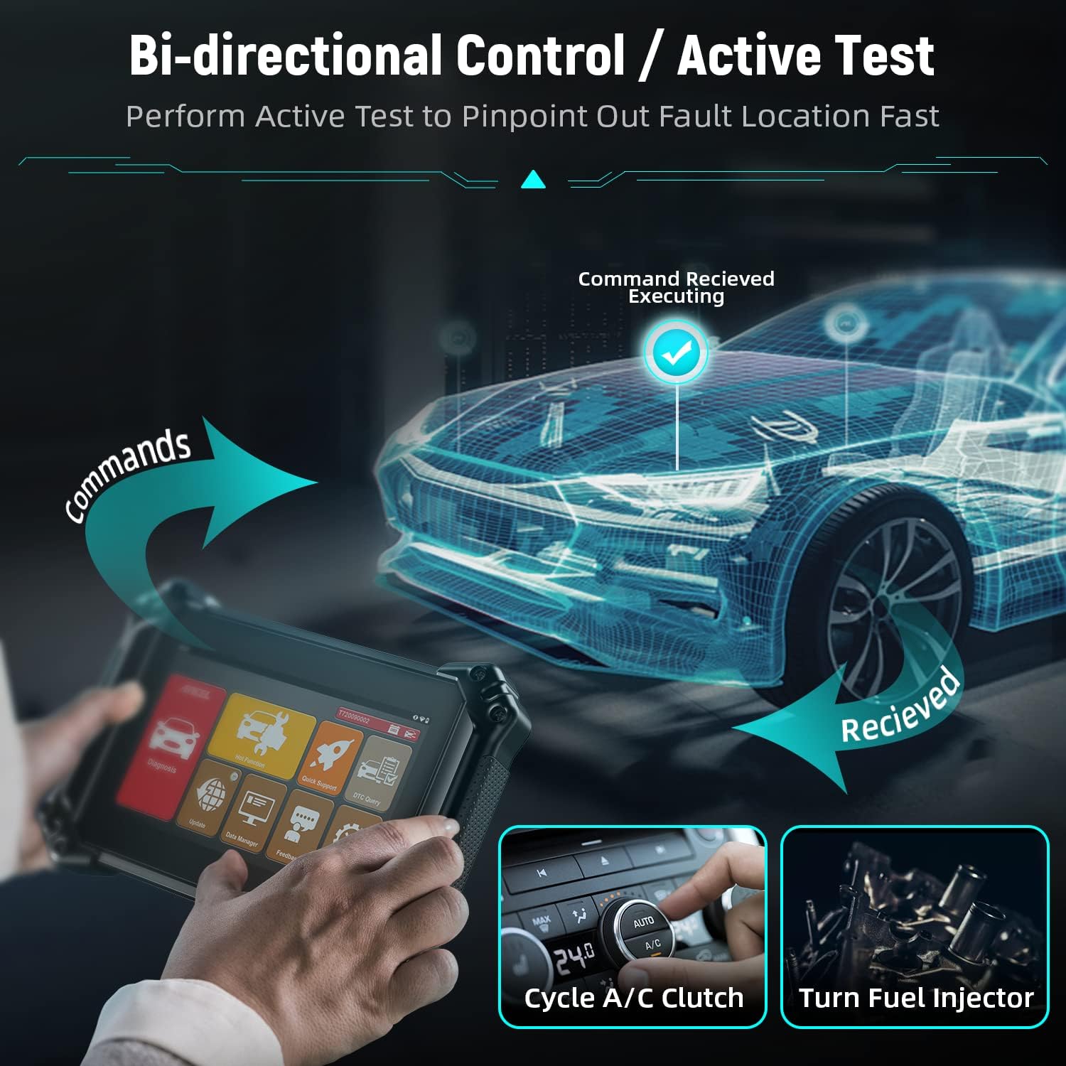 ANCEL V6 Bidirectional Scan Tool, OBD2 All System Car Diagnostic Scanner E2123