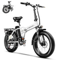 1000W Folding Electric Bike 48V 20.8AH Removable Battery 20" Fat Tire for Adults A175