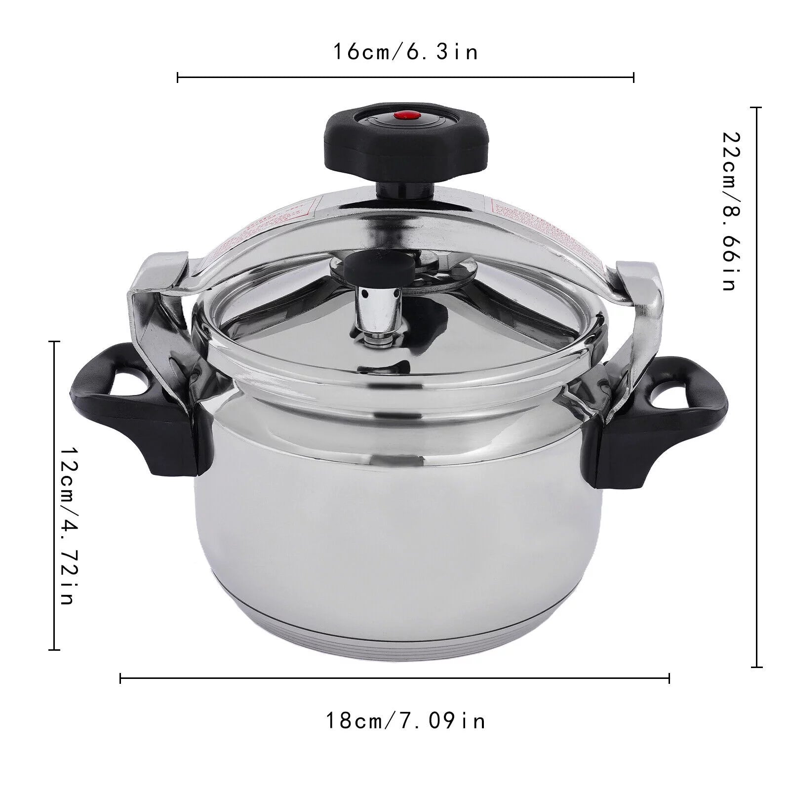 3L Mini Pressure Cooker 304 Stainless Steel 50Kpa A144