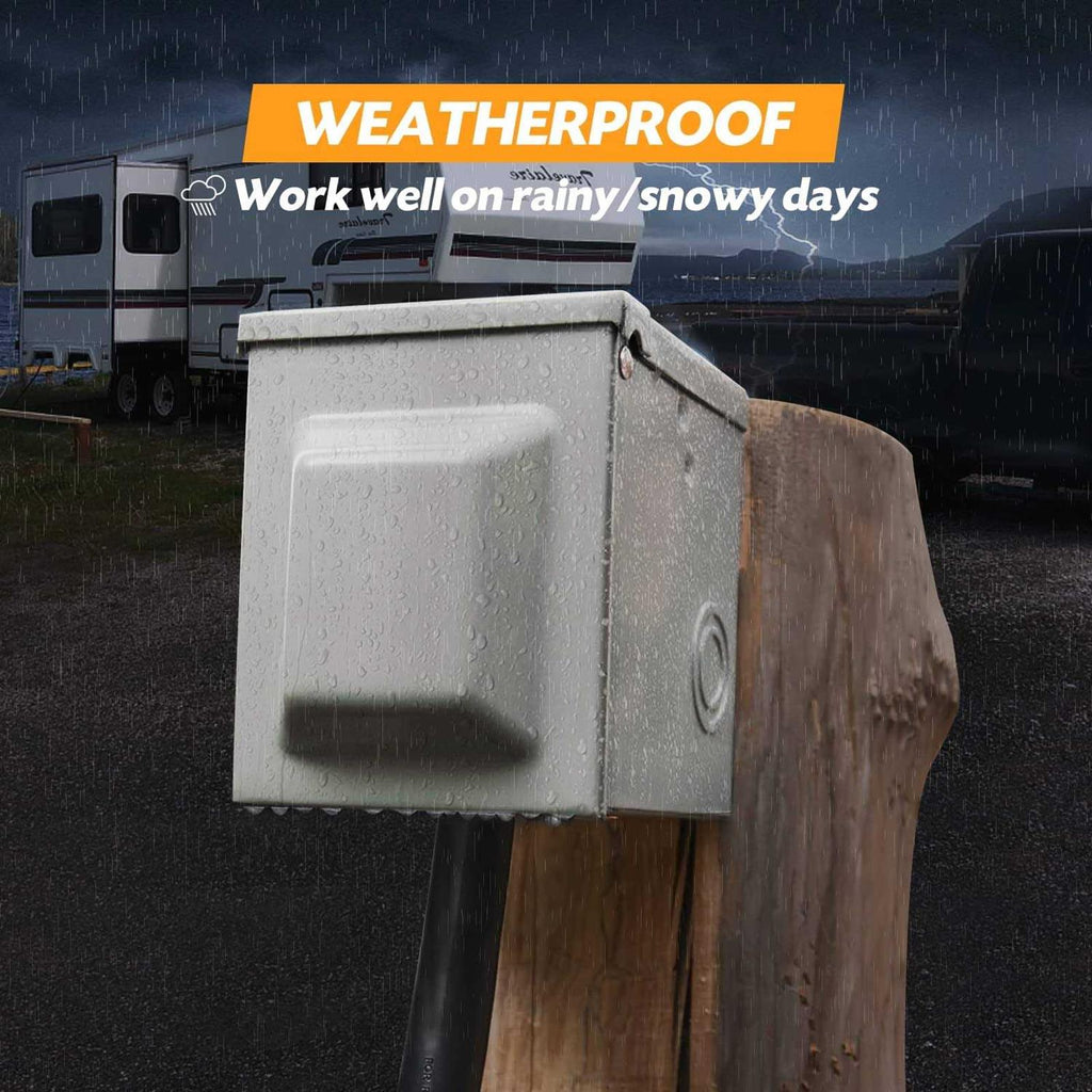 Sclvdi 50 Amp 125/250 Volt RV Power Outlet Box, NEMA 14-50R Weatherproof Lockable K795205