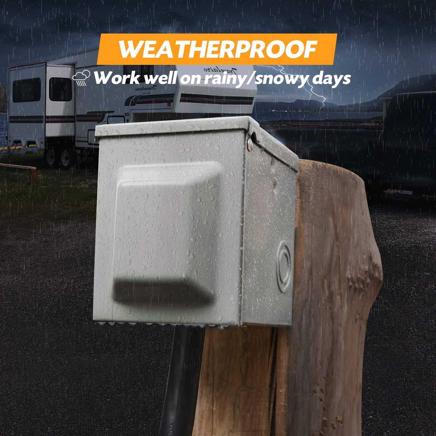Sclvdi 50 Amp 125/250 Volt RV Power Outlet Box, NEMA 14-50R Weatherproof Lockable K795205