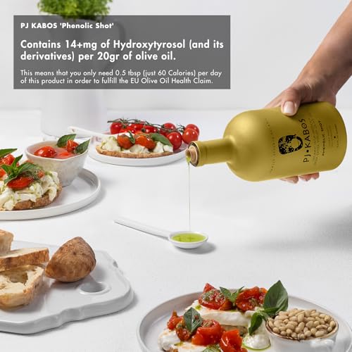 P.J. KABOS USDA Organic Greek Extra Virgin Olive Oil, High Phenolic, 16.9oz P655