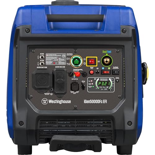 Westinghouse 5000 Peak Watt Dual Fuel Portable Inverter Generator, Remote Electric Start E228