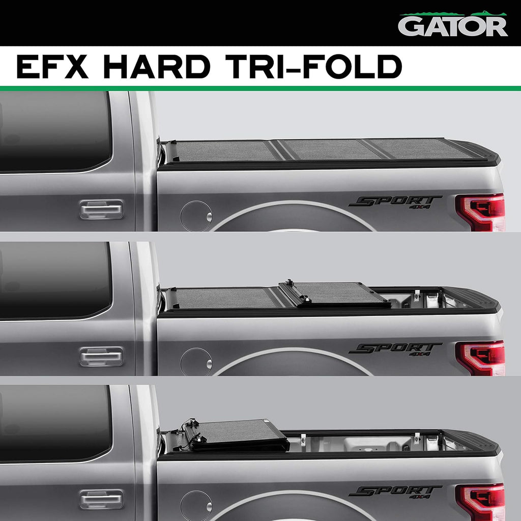 Gator EFX Hard Tri-Fold Truck Bed Tonneau Cover for 2019-2022 Ford Ranger 5'1" Bed N697