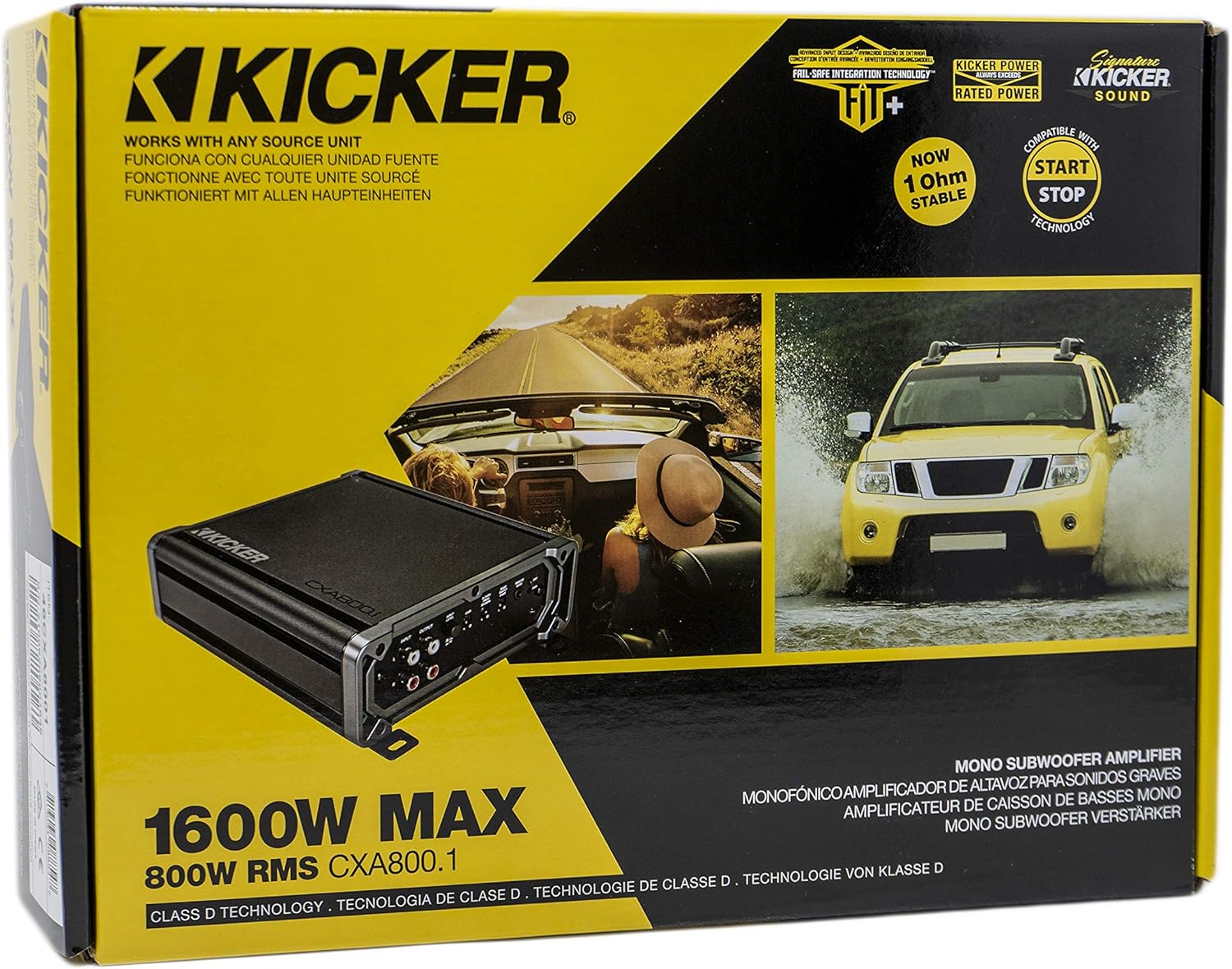 Kicker 46CXA8001 Car Audio Class D Mono Sub Amplifier 1600W P904829