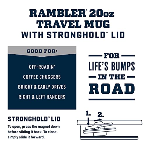 YETI Rambler 20 oz Stainless Steel Travel Mug with Stronghold Lid L9345