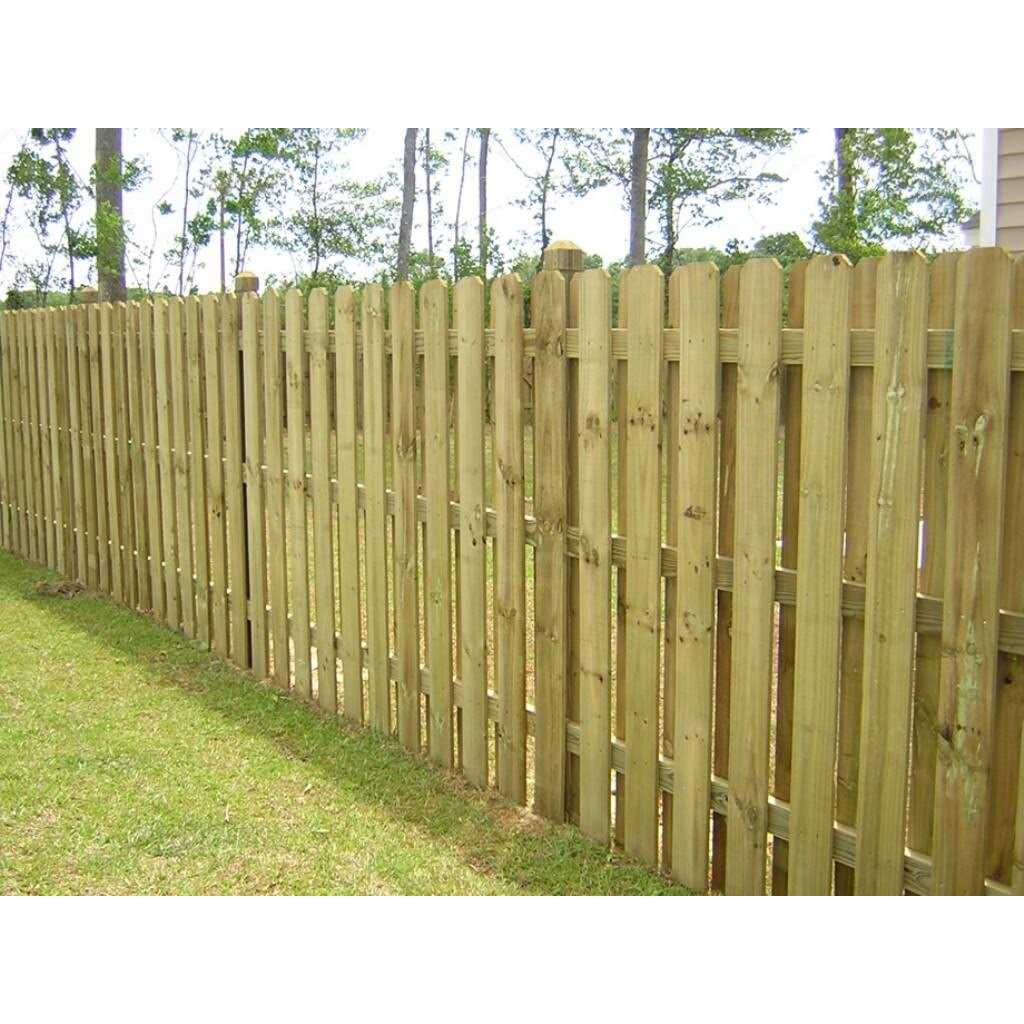 Severe Weather 6-ft x 8-ft Pressure Treated Southern Yellow Pine Dog Ear Privacy Fence Panel I860130