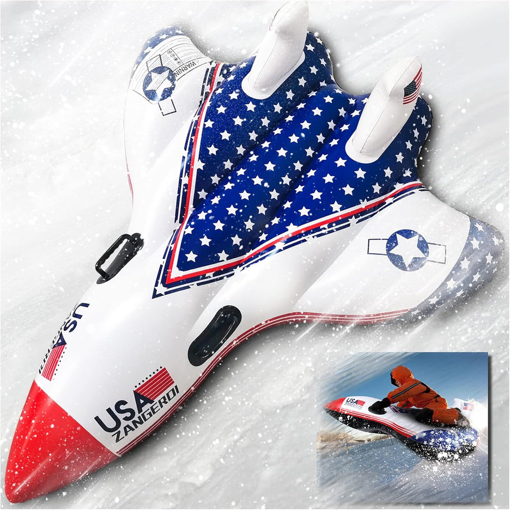 Heavy Duty Inflatable Snow Tube Sled for Kids and Adults, 2 Pack P4810