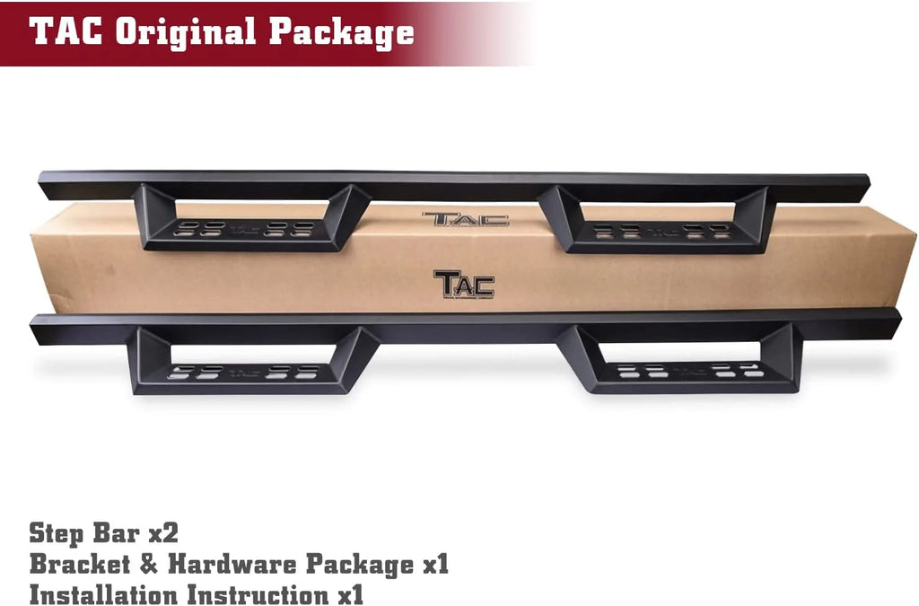 TAC Sniper Running Boards Compatible with 2021-2024 Ford Bronco 4 Door, 4" Drop Black Side Steps V6794