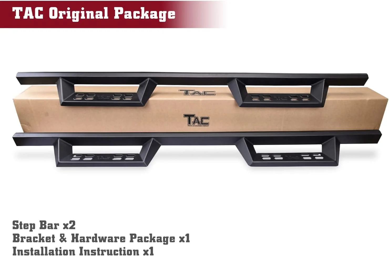 TAC Sniper Running Boards Compatible with 2021-2024 Ford Bronco 4 Door, 4" Drop Black Side Steps V6794
