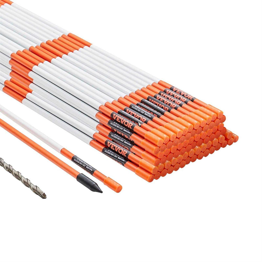 VEVOR Driveway Markers 48 inch Diameter Orange Fiberglass Poles Snow Stakes with Reflective Tape - Shop Hardware Tools Online Store