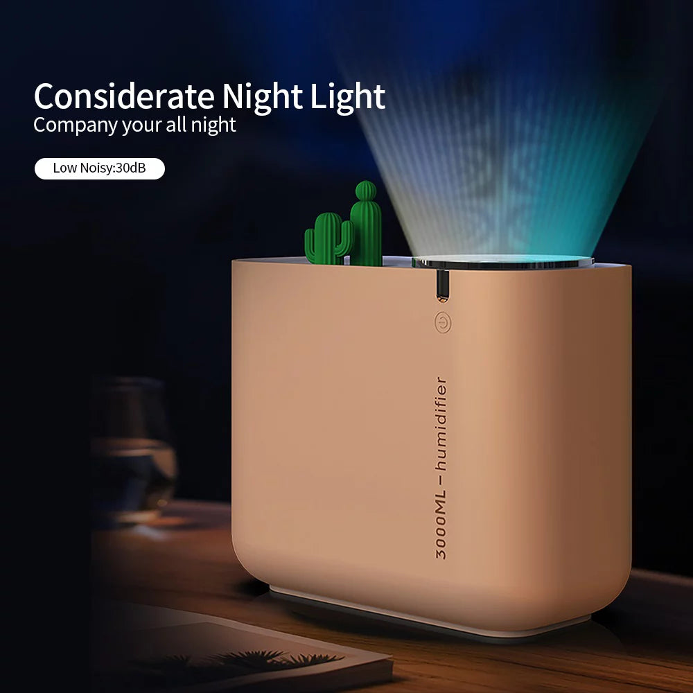 Cool Mist Humidifier 3L Ultrasonic for Bedroom & Nursery, Auto Shut-Off, White T325