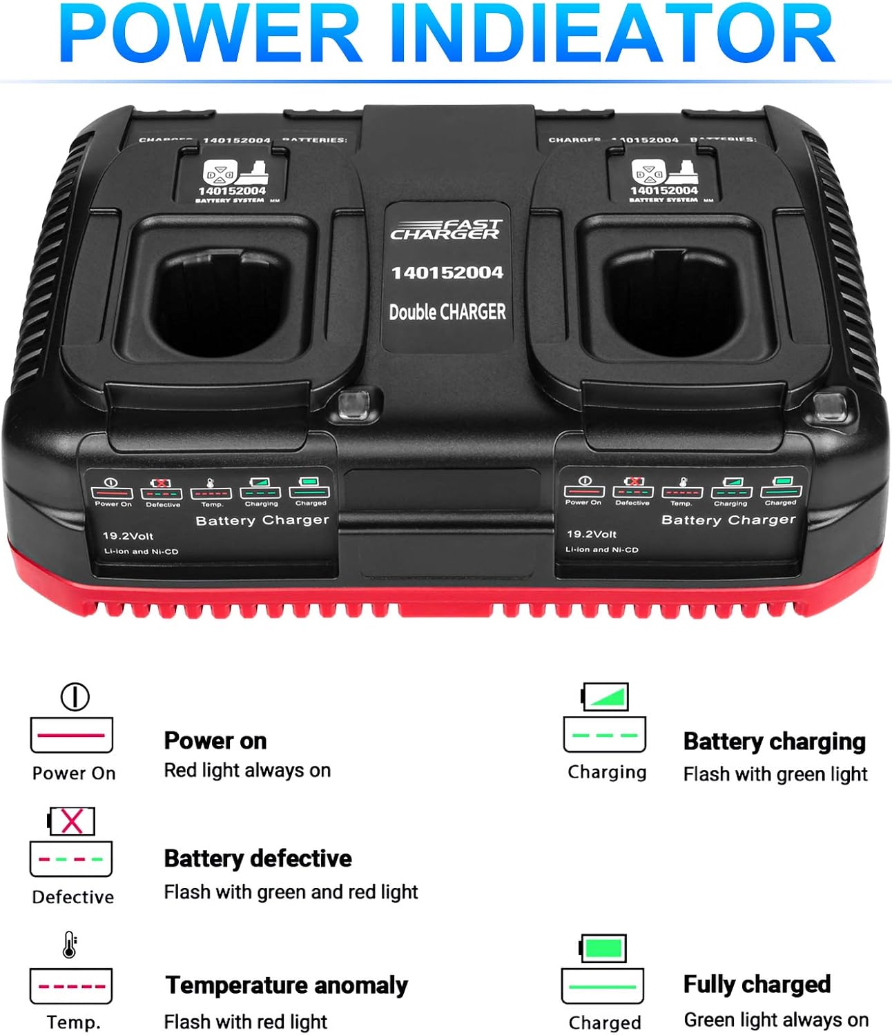 ANTRobut 2Pack 6.0Ah Replacement Craftsman 19.2V Lithium Battery with Charger Y863551