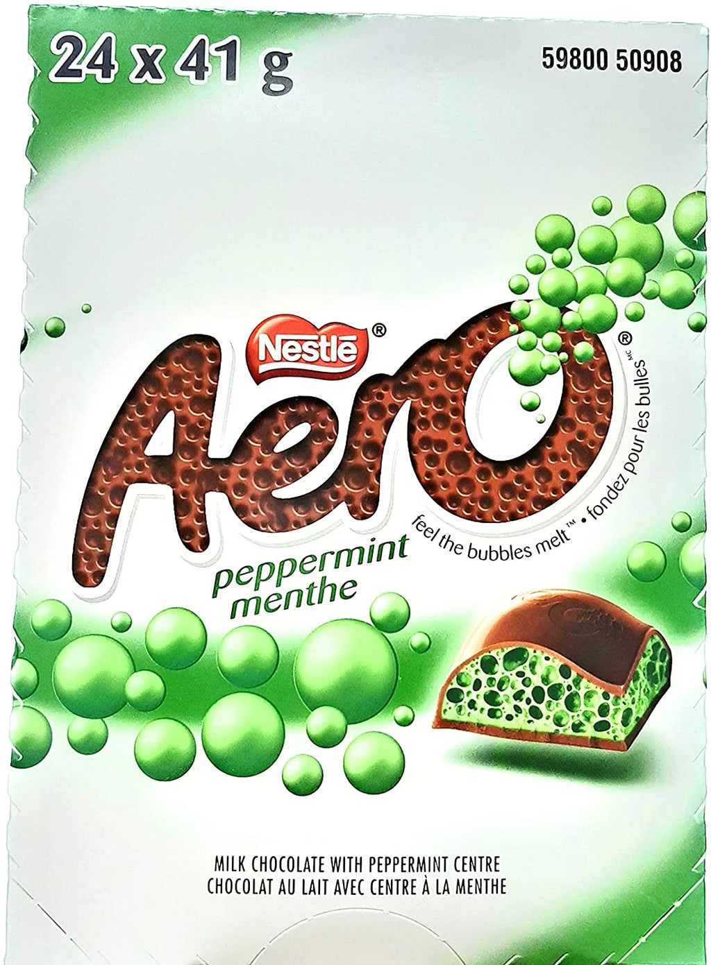 Nestle Aero Chocolate Bar Peppermint, 41g, 24-Pack A180179