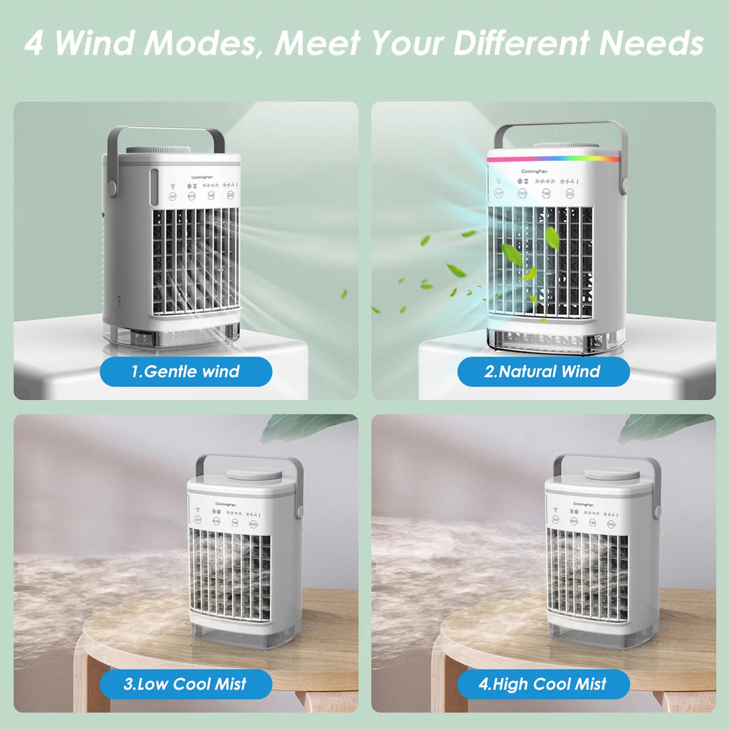 Paddsun Portable Air Conditioner Cooling Fan, Evaporative Air Cooler with Timer J7435