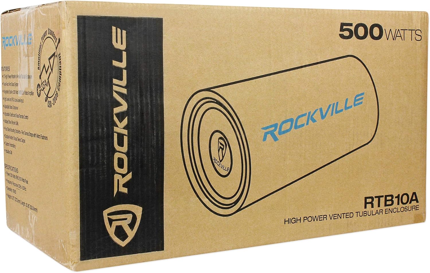 Rockville RTB10A 10" 500W Powered Subwoofer with Remote F9256