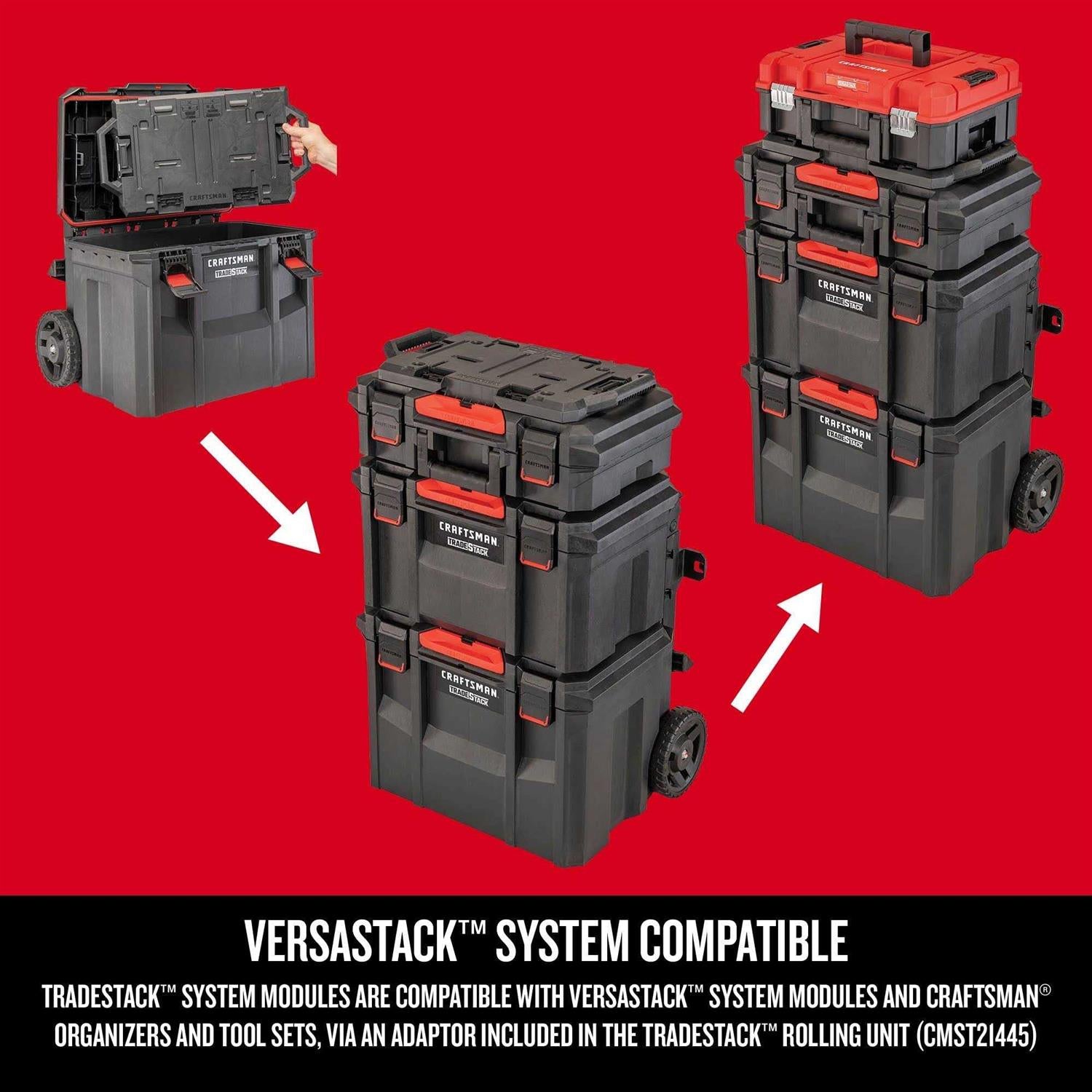 CRAFTSMAN TRADESTACK 21.45-in 2-Drawer Ball-bearing Tool Box A241760