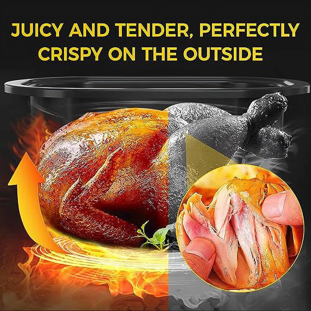 SUNVIVI 20 Quart Electric Turkey Roaster Oven with Self-Basting Lid, Stainless Steel, Red M430