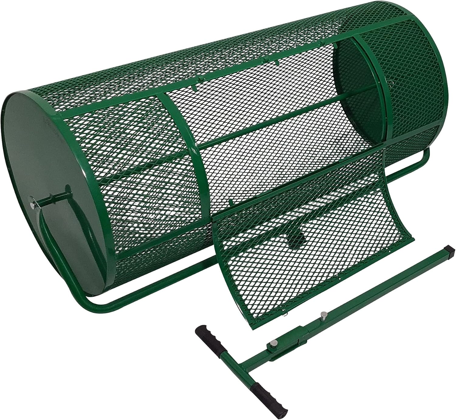 Landzie Lawn & Garden Spreader - 44 Inch Heavy Duty Metal Mesh Push/Tow Spreader for Compost, Peat Moss, Top Soil, Mulch B67611