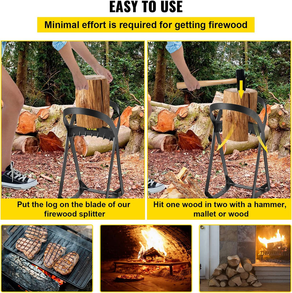 VEVOR Manual Log Splitter for 8" Diameter Wood, Q235 Steel, Pack of 2 W1642