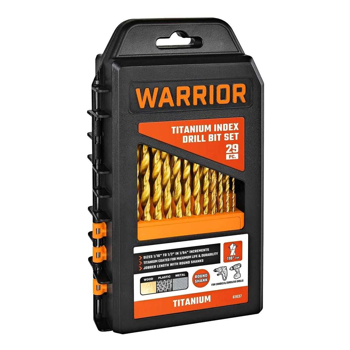 Warrior Titanium Nitride High Speed Steel Drill Bit Set 62281 Factory Sealed - Shop Hardware Tools Online Store