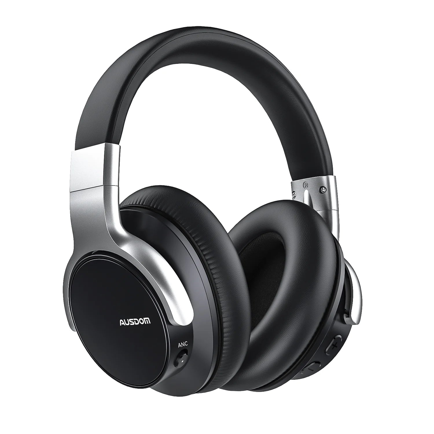 AUSDOM E7 Active Noise Cancelling Headphones,Wireless over Ear Bluetooth 5.0 Headsets with Mic,Black