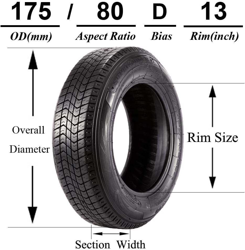 Set of 3 Trailer Tires 175/80R13 Load Range C R5656
