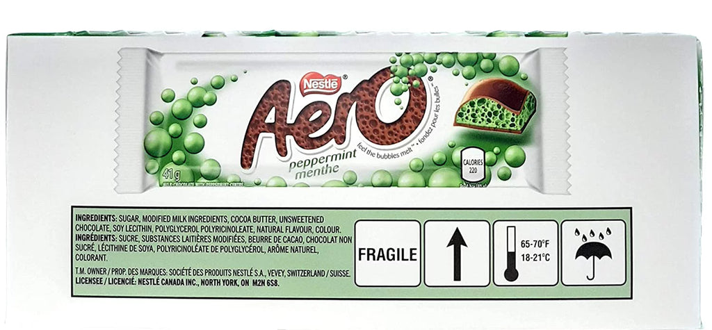Nestle Aero Chocolate Bar Peppermint, 41g, 24-Pack A180179