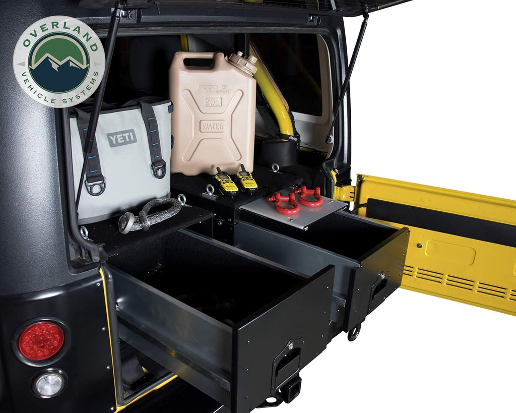 Overland Vehicle Systems Cargo Box with Slide Out Drawer, Black C63567