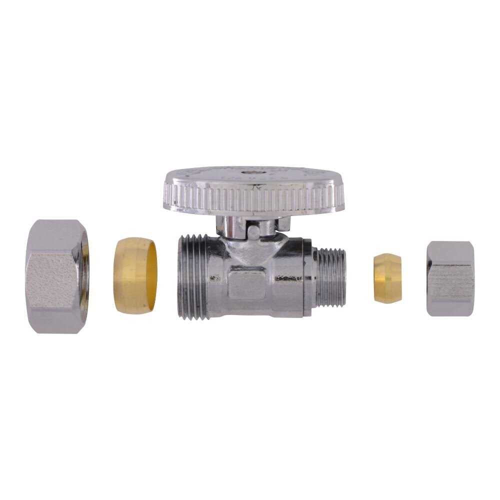 Sharkbite Brass 1/2-in x 3/8-in Compression Quarter Turn T66934