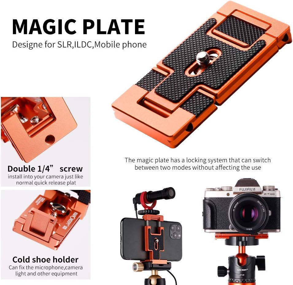 K&F Concept 68" Carbon Fiber Camera Tripod with Metal Ball Head and Detachable Monopod X39166