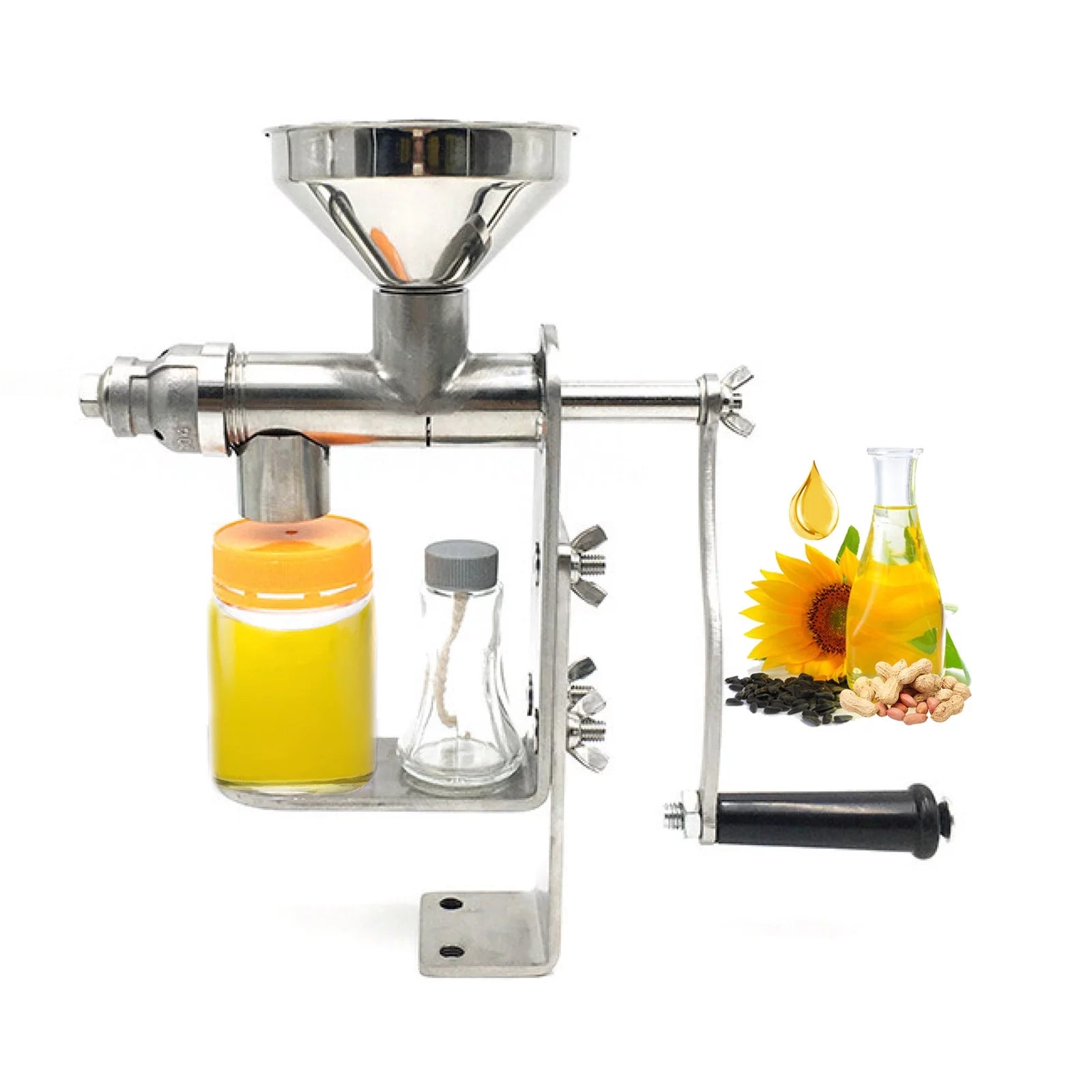 BENTISM HD Manual Oil Press Machine Expeller Extractor Stainless Steel#304 Homemade Oil