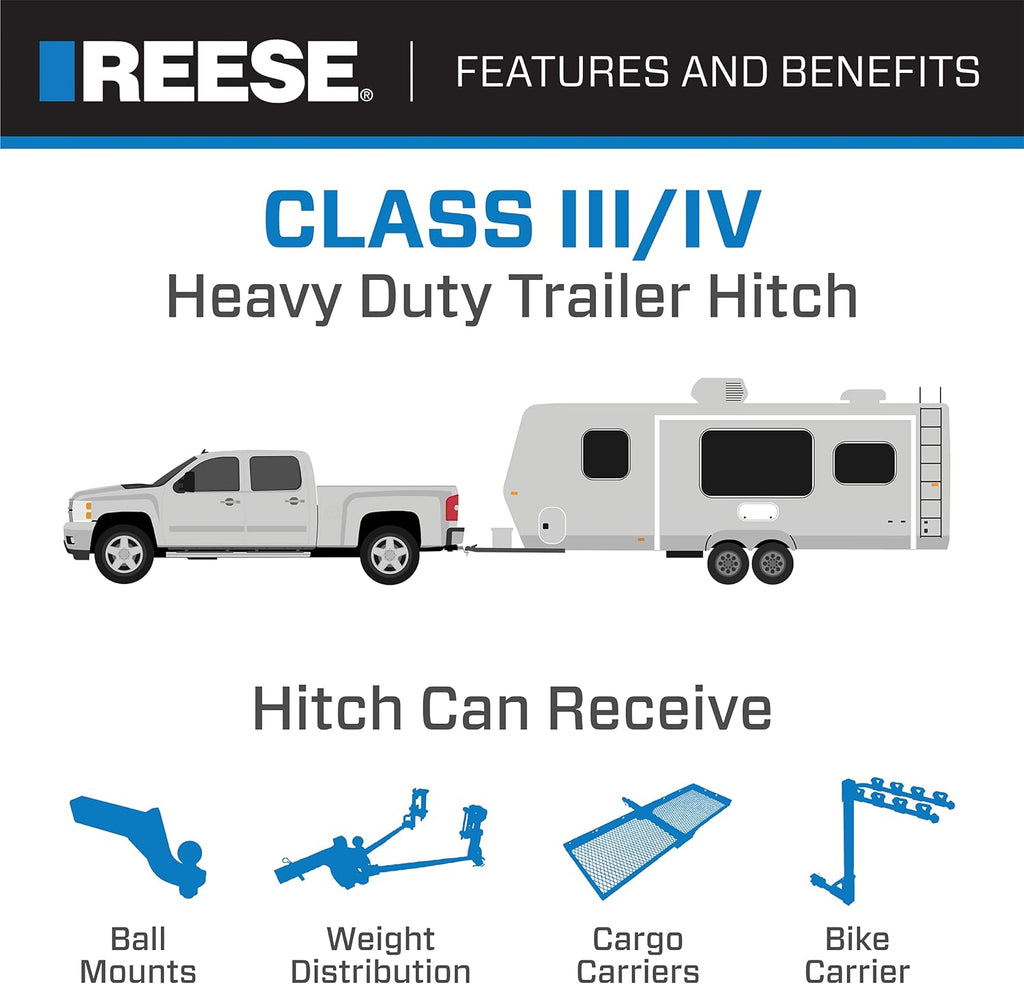 Reese Towpower 44650 Class III Custom-Fit Hitch with 2" Receiver, Black X565