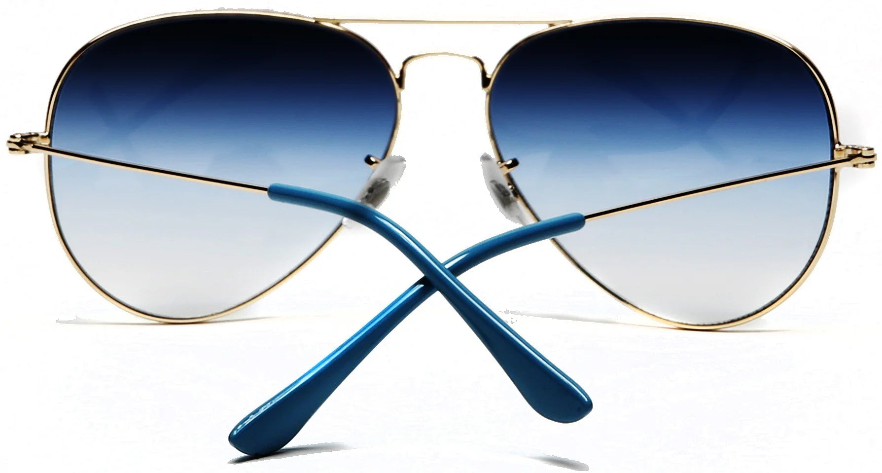 Samba Shades Unisex Classic Aviator Sunglasses Gold Frame Blue Lens N55903