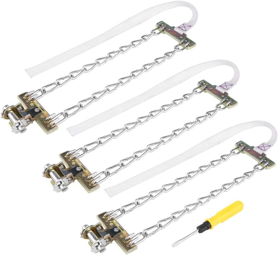 Tbest Tire Snow Chain,3pcs Tire Anti-skid Steel Chain Snow Mud Car Security Tyre Clip-on Chain for Car Car Truck S (Large) Pack of 2