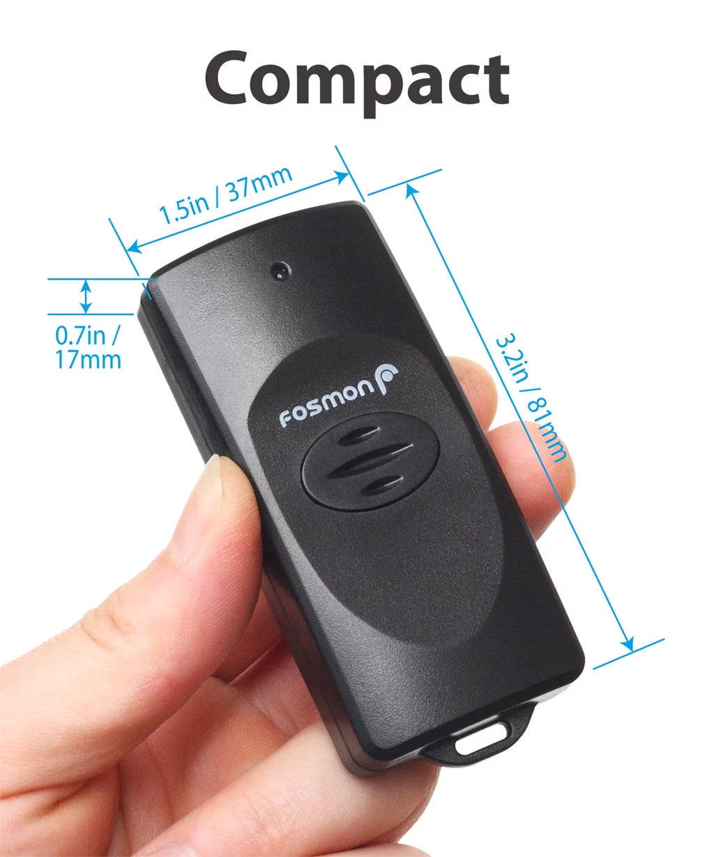Fosmon Wireless Remote Control Outdoor Outlet Switch, Weatherproof, 3-Prong, Black (2 Pack) E191976
