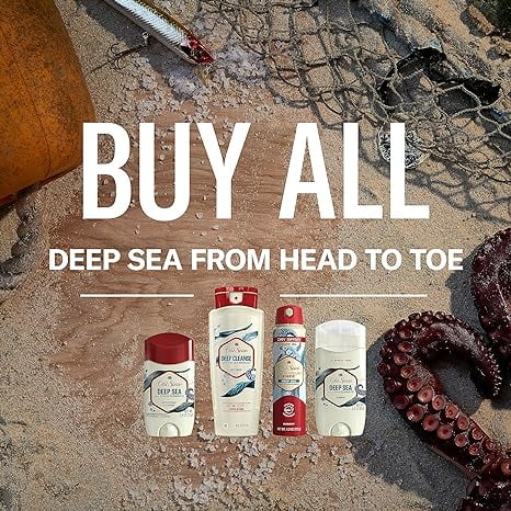 Old Spice Men's Aluminum Free Deodorant Body Spray, Deep Sea, 4.3oz (Pack of 3) G2813