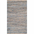 SAFAVIEH Cape Cod Leo Braided Striped Jute Area Rug, 4' x 6', Natural/Blue