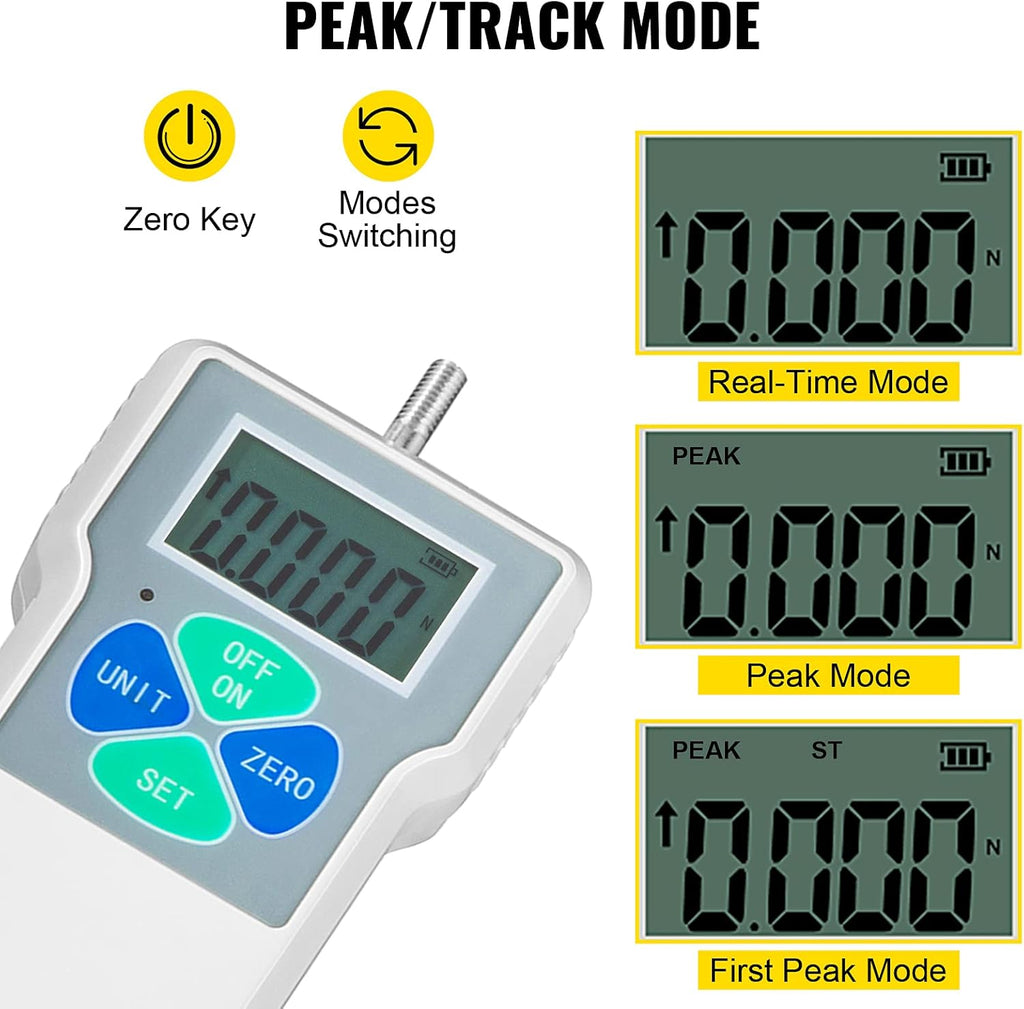 VEVOR Digital Force Gauge 500N Push Pull Tester with LCD Backlight M3504